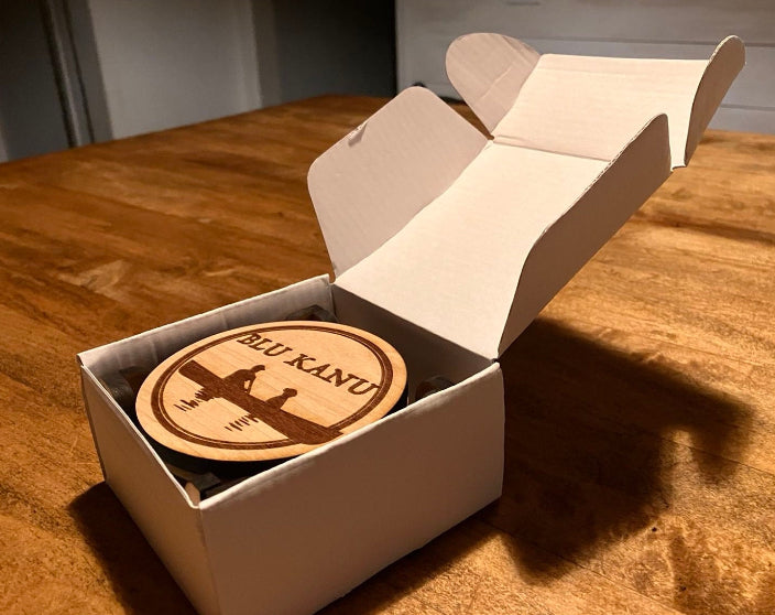 Laser etched coaster set