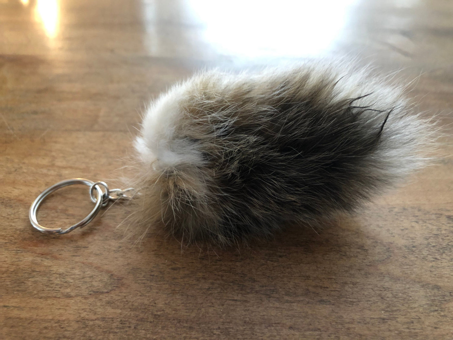 Fluffy rabbit tail keychain