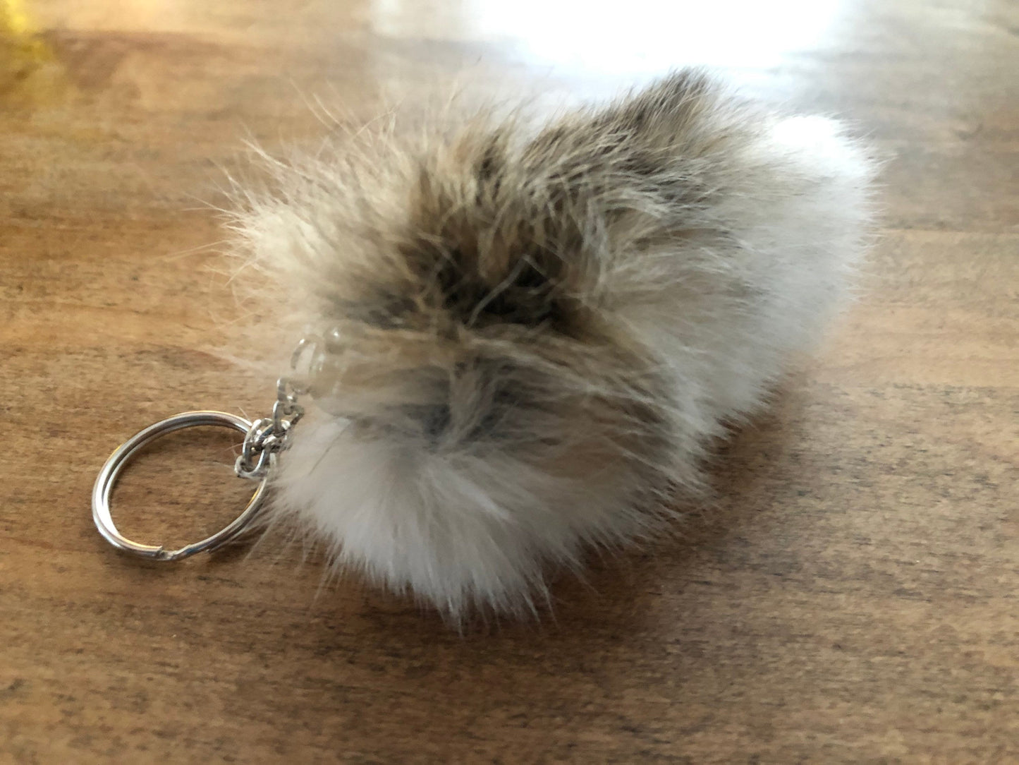 Fluffy rabbit tail keychain