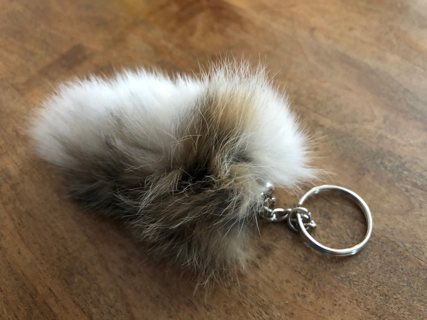 Fluffy rabbit tail keychain