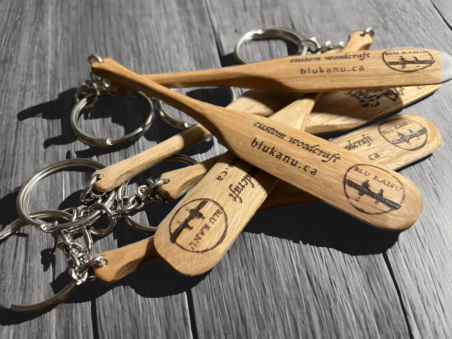 Personalized canoe paddle keychain