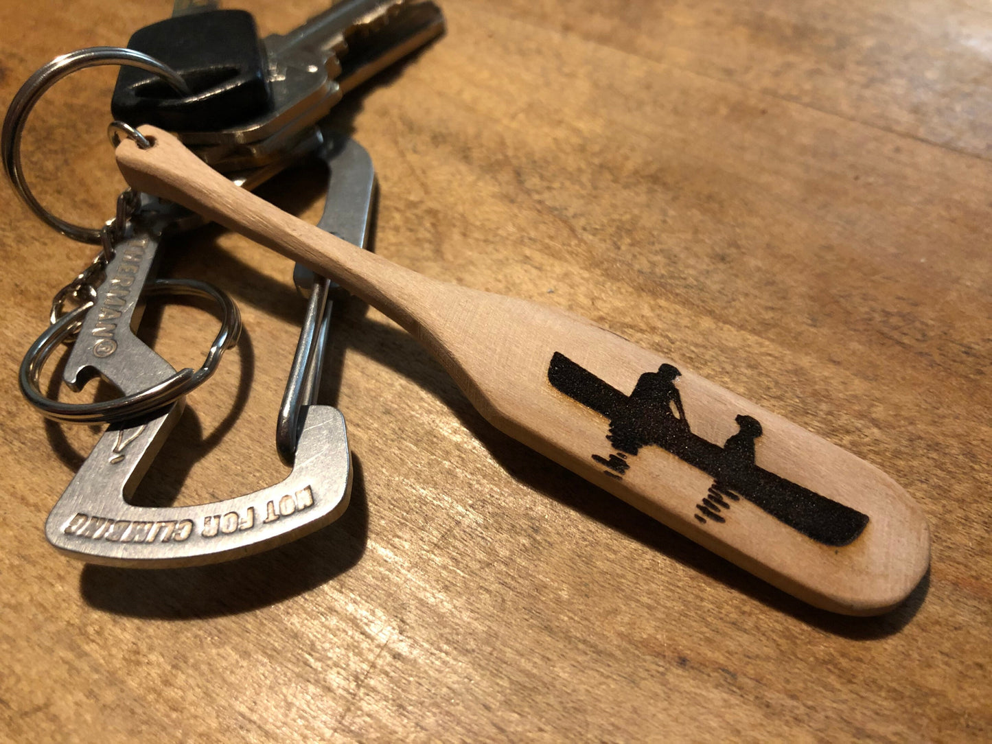 Personalized canoe paddle keychain